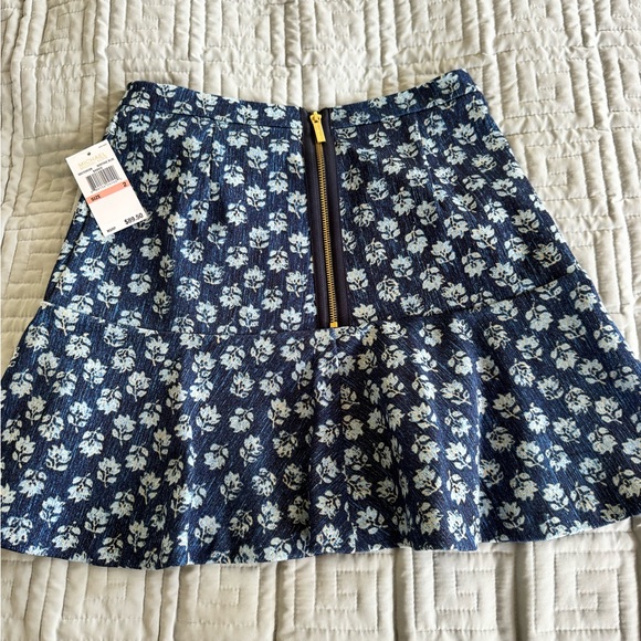 Michael Kors Navy Floral A-Line Skirt - Picture 4 of 4
